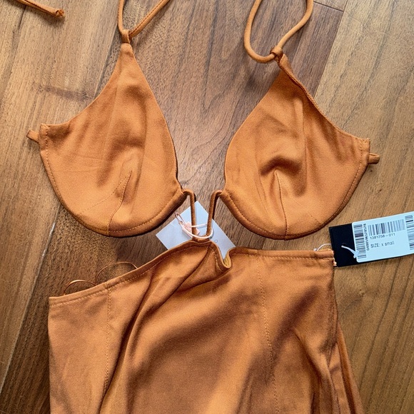 NEW Culta Gaia Kisha Dress / Midi Cutout Dress / Ginger XS - Picture 5 of 9